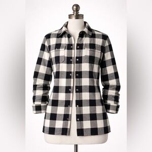 Duluth Trading Black and White Plaid Jacket Shacket Size M